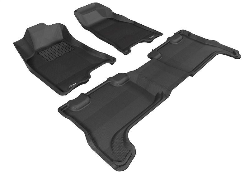 GMC Canyon Floor Mat Set - Front + Rear - 3D MAXpider - Kagu - Black - `04-`12